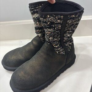 UGG Black and Gold Winter Boots